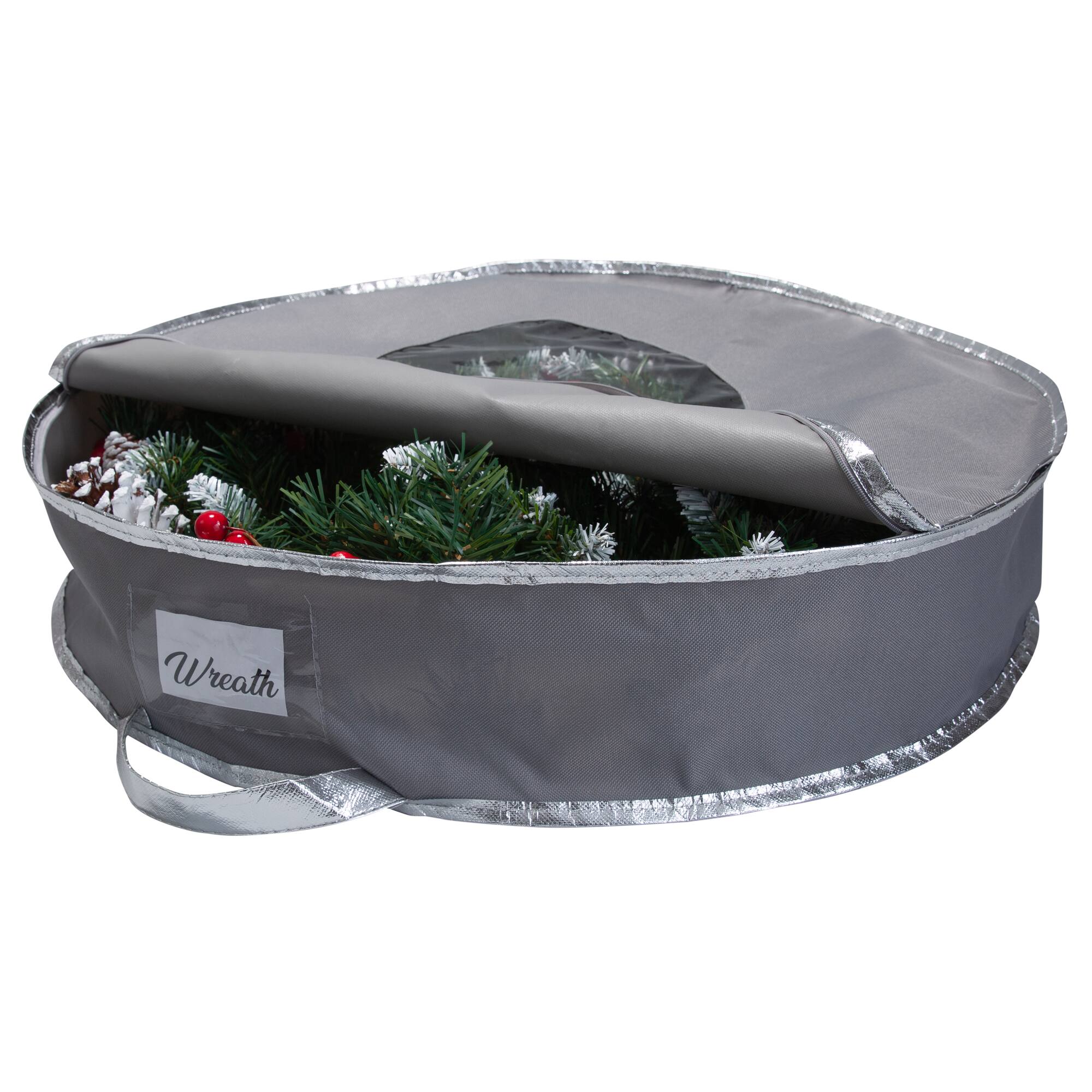 Simplify Gray 24" Holiday Wreath Bag, 2ct.